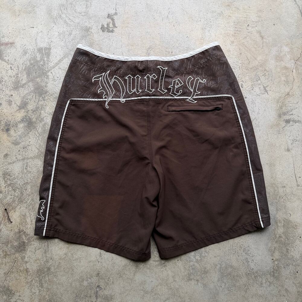 Vintage Y2K Hurley Surf Board Shorts Brown Drawstring Men’s 36